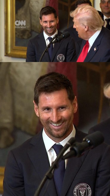 Senyum Messi saat Trump Sebut Nama Ronaldo