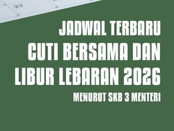 Jadwal Cuti Bersama dan Libur Lebaran 2026 Menurut SKB 3 Menteri