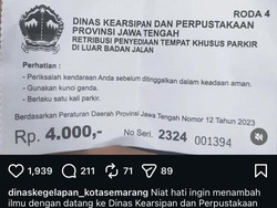 Viral Parkir Rp 4 Ribu di Perpustakaan Jateng, Disarpus: Sesuai Perda