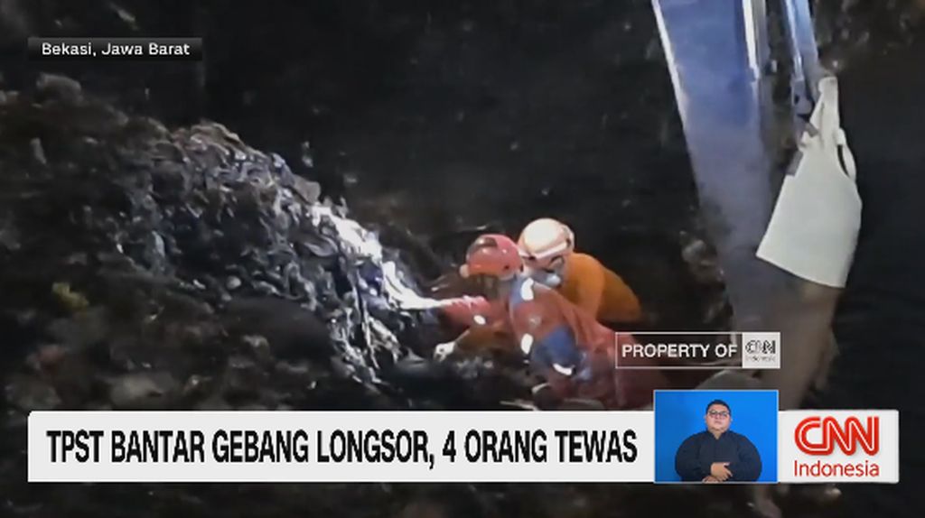 VIDEO: Longsor Sampah di TPST Bantar Gebang, 4 Orang Tewas Tertimbun