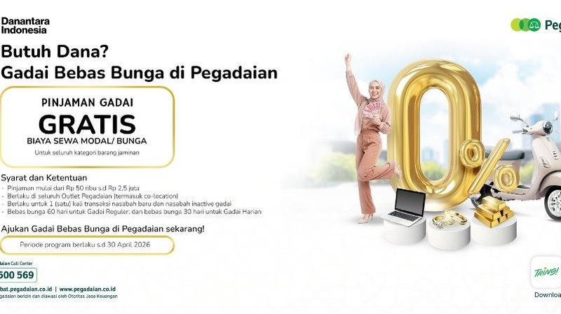 PT Pegadaian resmi meluncurkan kembali program Gadai Bebas Bunga Konvensional dan Gadai Bebas Mu'nah (Syariah)