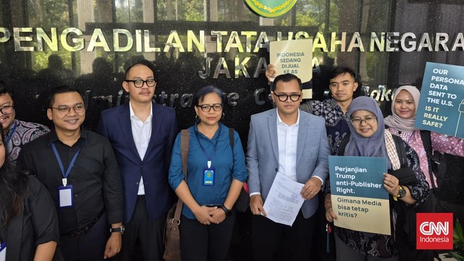 Empat organisasi masyarakat sipil mengajukan gugatan terhadap perjanjian perdagangan resiprokal Indonesia- AS (ART) ke Pengadilan Tata Usaha Negara Jakarta.