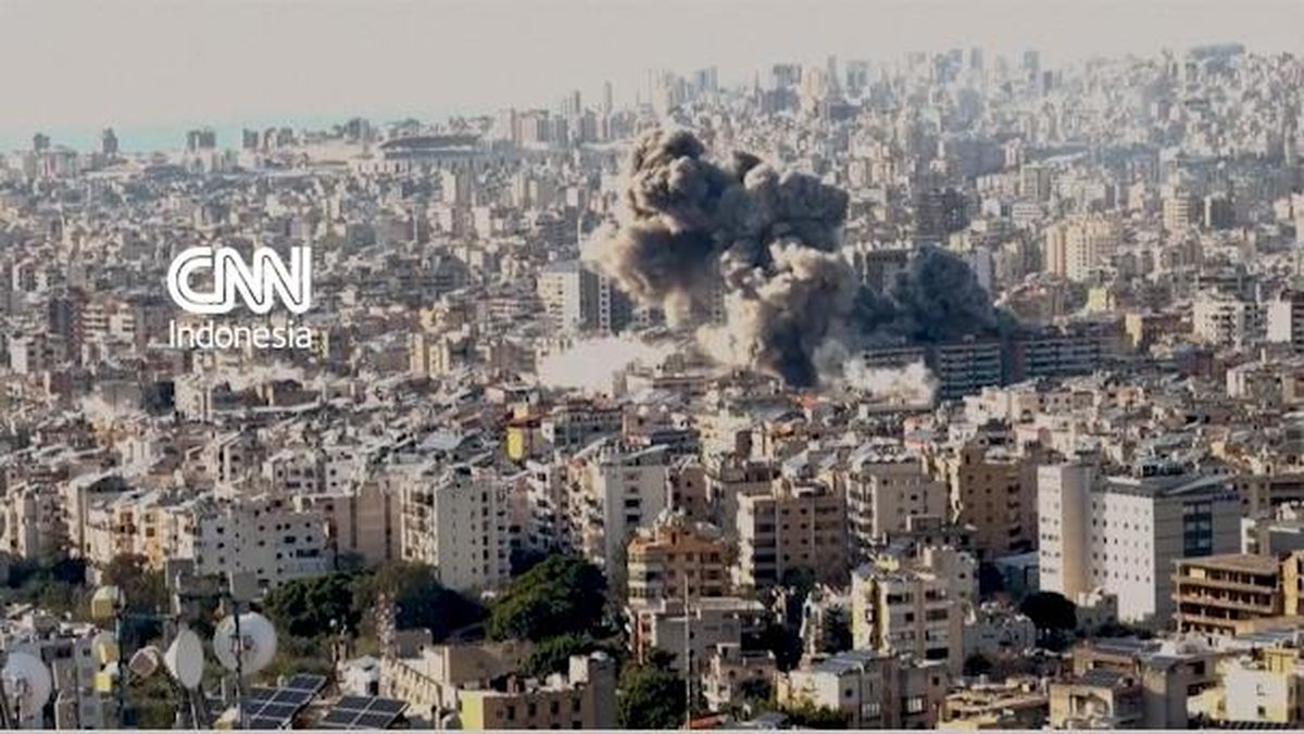Penampakan Ledakan Rudal Israel Mengguncang Selatan Beirut
