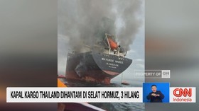 VIDEO: Kapal Kargo Thailand Dihantam di Selat Hormuz, 3 Hilang