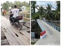 Potret Before-After Jembatan di Kampar Riau yang Akan Diresmikan Kapolri