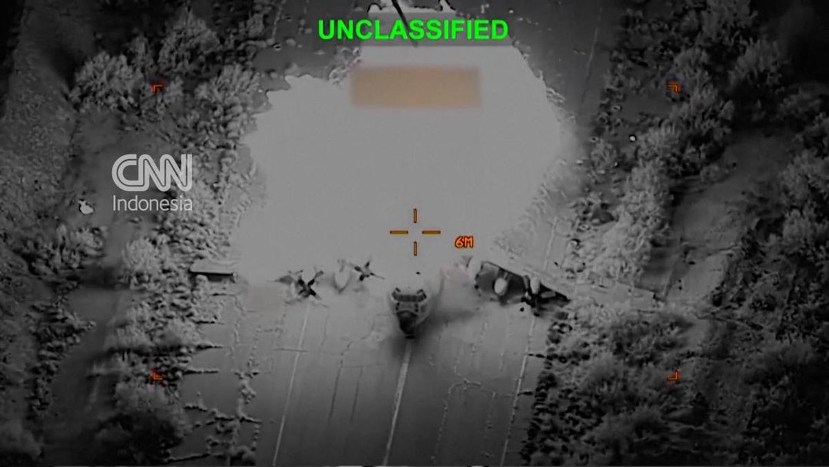 Detik-detik Serangan AS Hancurkan 3 Pesawat Militer Iran