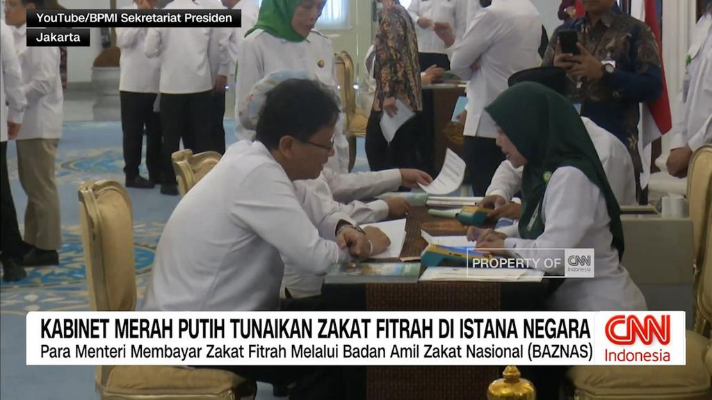 VIDEO: Kabinet Merah Putih Tunaikan Zakat Fitrah di Istana Negara