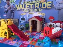 Asyik! Ada Area Playground di Posko Valet Ride Polres Brebes