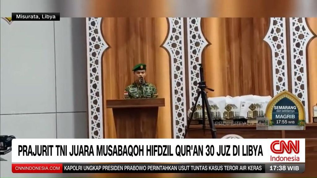 VIDEO: Prajurit TNI Juara Musabaqah Hifdzil Quran 30 Juz di Libya