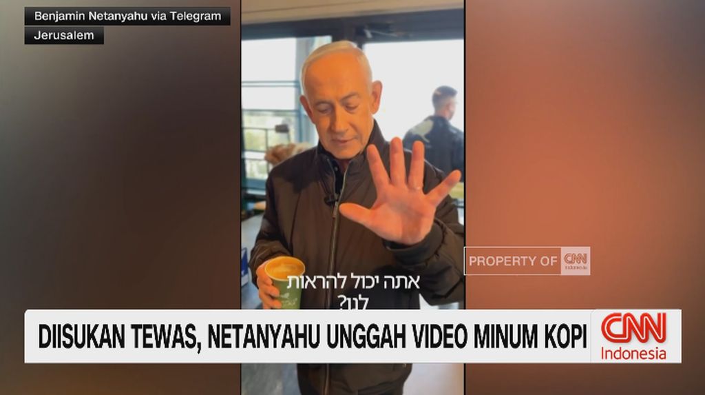 VIDEO: Diisukan Tewas, Netanyahu Unggah Video Minum Kopi