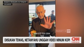 VIDEO: Diisukan Tewas, Netanyahu Unggah Video Minum Kopi