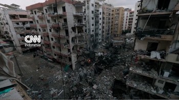 Porak-poranda Selatan Beirut usai Dibombardir Israel Semalaman