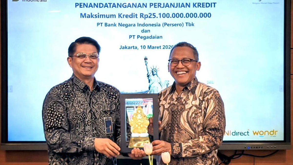 BNI Tambah Fasilitas Kredit Rp10 Triliun ke Pegadaian, Total Rp25,1 T