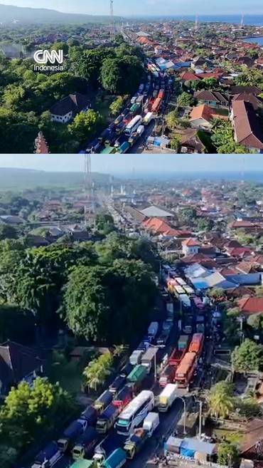 Penampakan Antrean Arus Mudik di Pelabuhan Gilimanuk