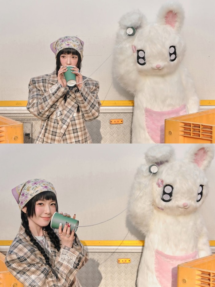Di comeback terbaru dengan full album pertama 'Biggest Fan', Irene turut memperkenalkan teman barunya di dunia fantasi yakni seekor kelinci putih raksasa dengan sentuhan bulu bewarna pink yang manis./ Foto: instagram.com/smtown