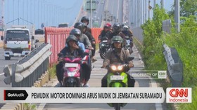 VIDEO: Ribuan Pemudik Serbu Jembatan Suramadu, Motor Dominasi
