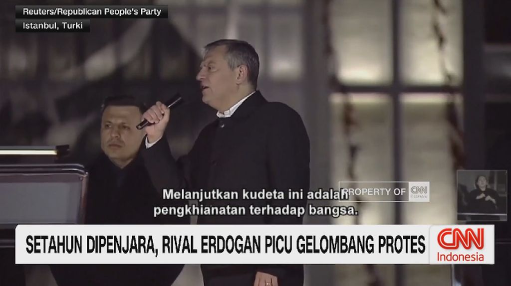 VIDEO: Setahun Dipenjara, Rival Erdogan Picu Gelombang Protes