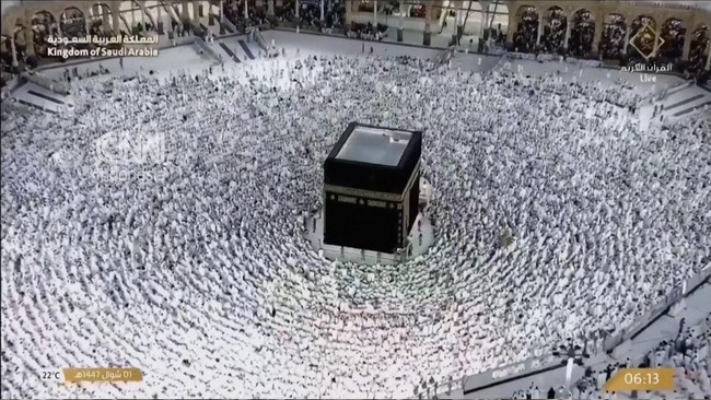 Suasana Salat Idulfitri di Masjidil Haram Mekkah Arab Saudi