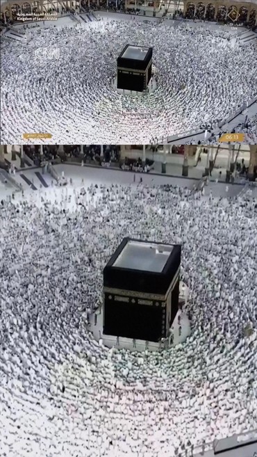 Momen Salat Idulfitri di Masjidil Haram