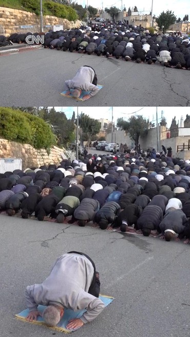 Warga Palestina Salat Id di Jalanan Buntut Israel Tutup Masjid Al Aqsa