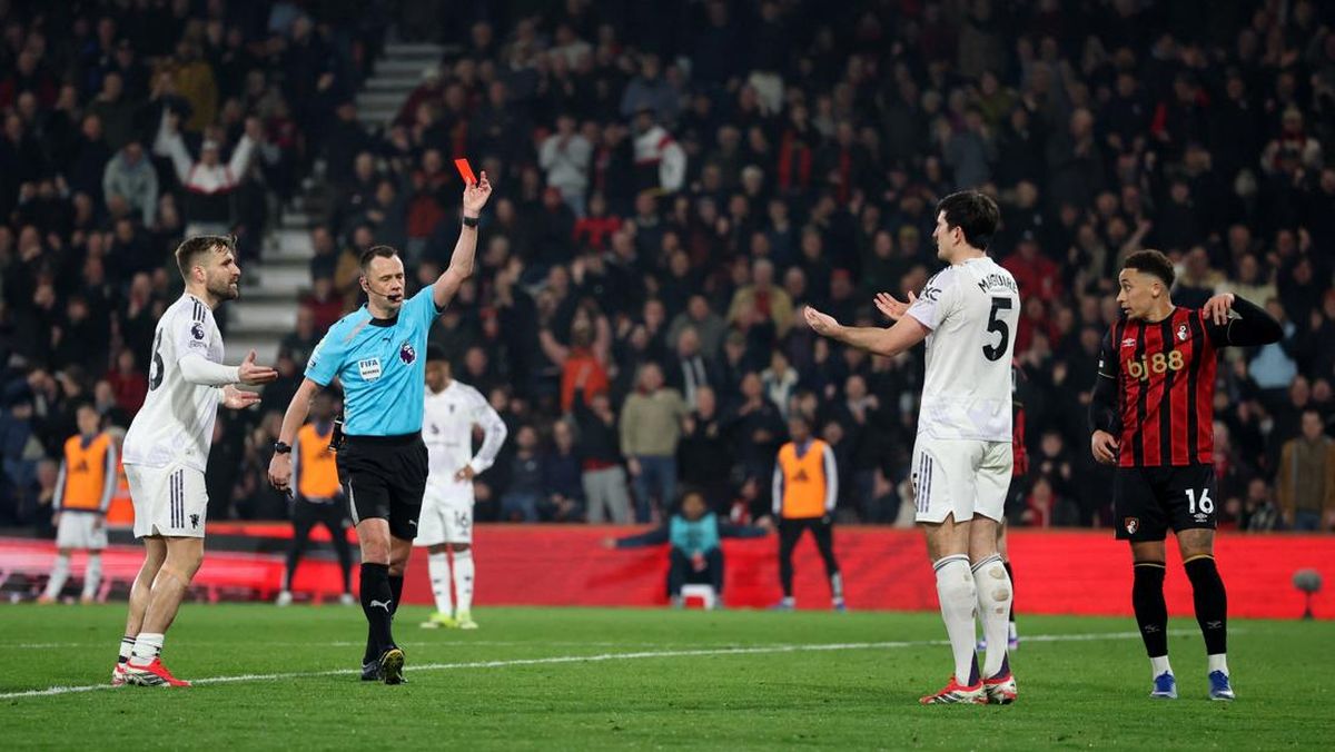 Hasil Liga Inggris: MU Gagal Tekuk Bournemouth, Maguire Diusir Wasit