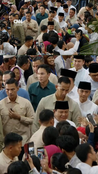 Momen Hangat Prabowo Salami Warga di Acara Open House