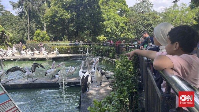 Kawasan Taman Margasatwa Ragunan kembali dipadati pengunjung pada hari kedua Lebaran, Minggu (22/3) pagi.