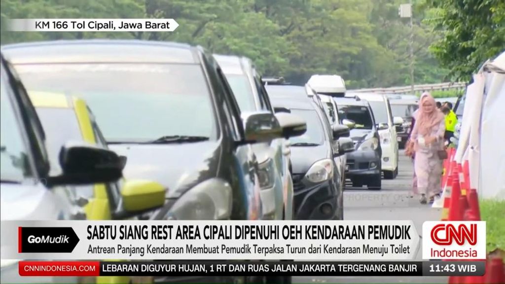 VIDEO: Pemudik Padati Rest Area Tol Cipali KM 166