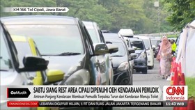 VIDEO: Pemudik Padati Rest Area Tol Cipali KM 166