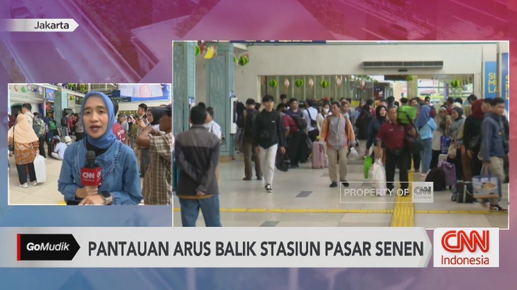 VIDEO: Pantauan Arus Balik di Stasiun Pasar Senen