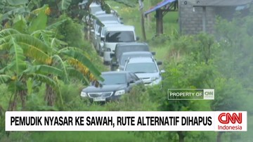 VIDEO: Pemudik Nyasar ke Sawah, Rute Alternatif Dihapus