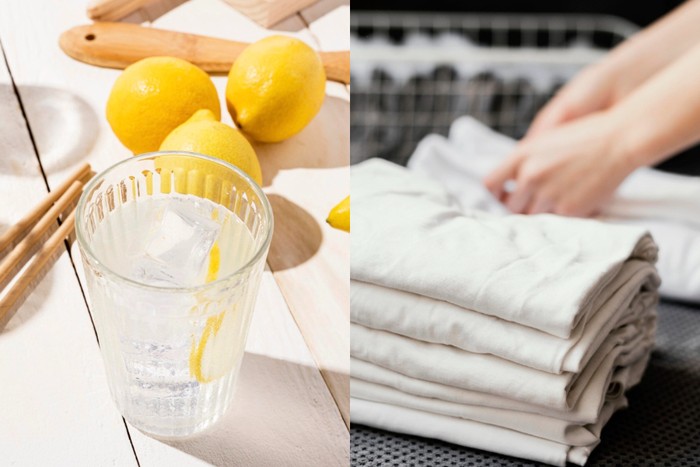 Air lemon bisa digunakan sebagai pemutih alami baju yang ada flek kuning./ Foto: Freepik.com