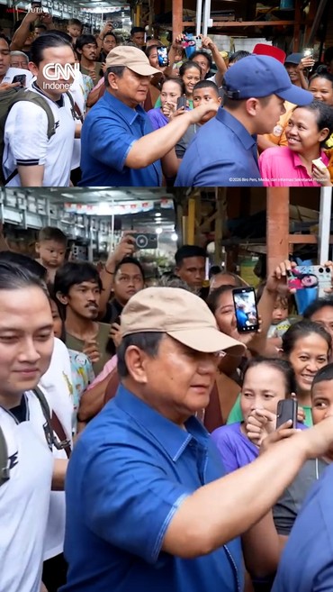 Momen Prabowo Blusukan ke Warga Bantaran Rel Kereta di Senen