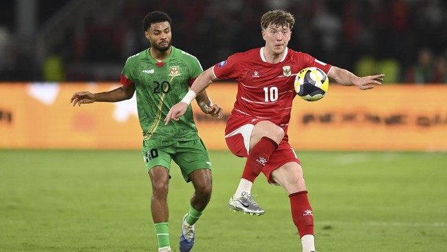 Timnas Indonesia unggul 2-0 atas Saint Kitts and Nevis pada babak pertama pertandingan FIFA Series 2026 di Stadion Utama Gelora Bung Karno, Senayan.