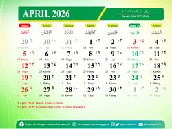 Kalender April 2026: Tanggal Merah, Libur Nasional, Cuti Bersama, Hari Besar