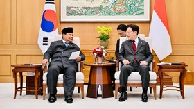 Presiden Prabowo bertemu Presiden Korea Selatan Lee Jae Myung di Istana Kepresidenan Blue House. Rabu (1/4/2026). ( Laily Rachev - Biro Pers, Media, dan Informasi Sekretariat Presiden)