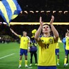 Soccer Football - FIFA World Cup - UEFA Qualifiers - Finals - Sweden v Poland - Strawberry Arena, Solna, Sweden - March 31, 2026 Sweden's Viktor Gyokeres celebrates qualifying for the FIFA World Cup REUTERS/Kacper Pempel