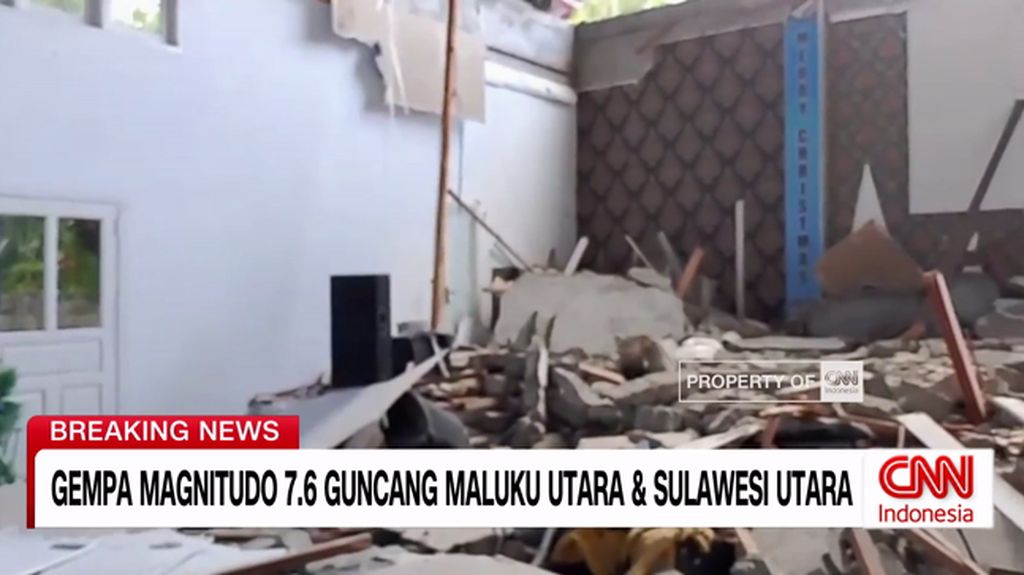 VIDEO: Kerusakan Akibat Gempa 7,6 Magnitudo Sulut dan Malut