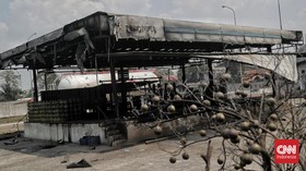 FOTO: Penampakan SPBE Cimuning Bekasi Usai Dilalap Si Jago Merah