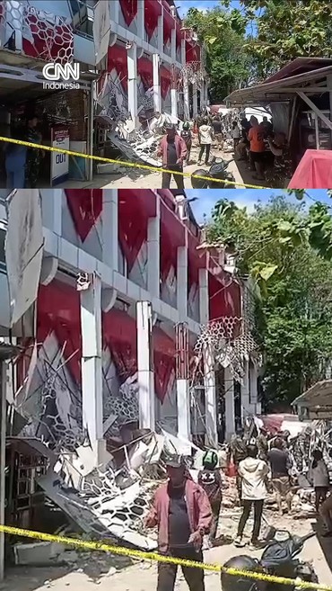 Video Penampakan Gedung Rusak Imbas Gempa M7,6 Bitung