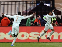 Mar 26, 2026; Foxborough, Massachusetts, USA; France forward Ousmane Dembele (7) runs to join forward Kylian Mbappe (10) celebrate his goal against Brazil during the first half at Gillette Stadium. Mandatory Credit: Winslow Townson-Imagn Images