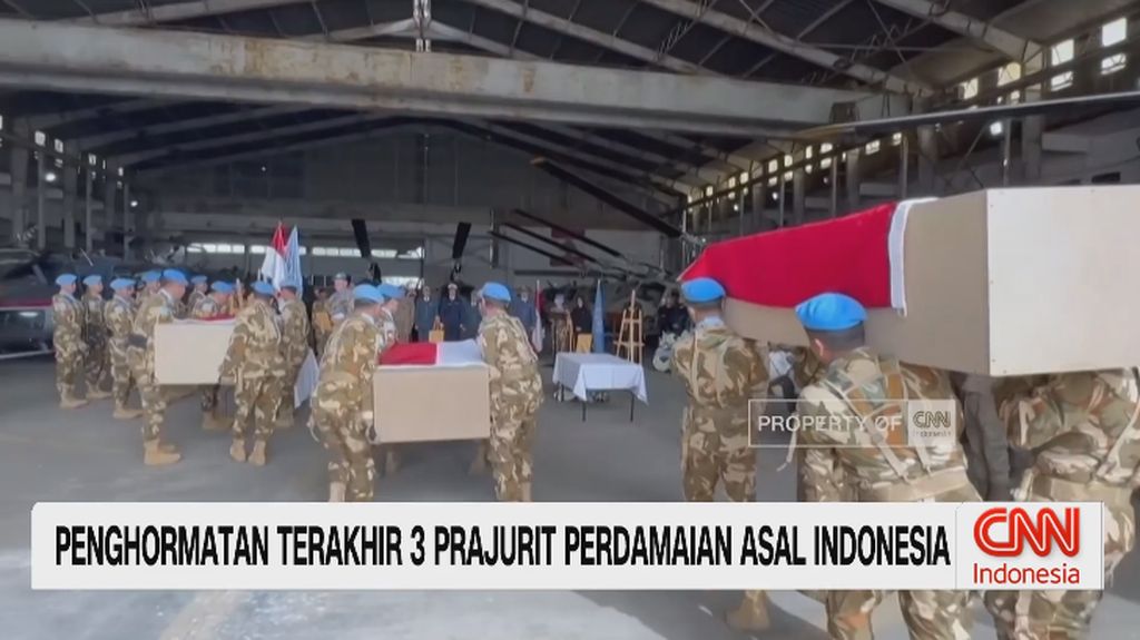 VIDEO: Penghormatan Terakhir 3 Prajurit Perdamaian Asal Indonesia