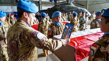 FOTO: Penghormatan Terakhir untuk 3 Prajurit TNI Gugur di Lebanon