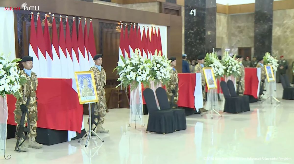 SBY Ikut Beri Penghormatan Terakhir 3 Jenazah Prajurit TNI-UNIFIL