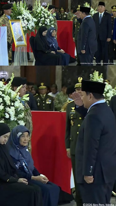 Penghormatan Terakhir Prabowo untuk 3 Prajurit TNI-UNIFIL yang Gugur