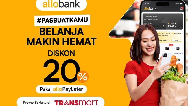 Belanja Dulu Bayar Nanti, Pakai Allo Paylater Diskon 20% di Transmart