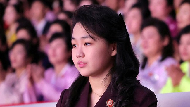 Kim Ju Ae attend a performance commemorating International Women's Day in Pyongyang, North Korea, March 8, 2026, in this picture released by North Korea's official Korean Central News Agency.   KCNA via REUTERS