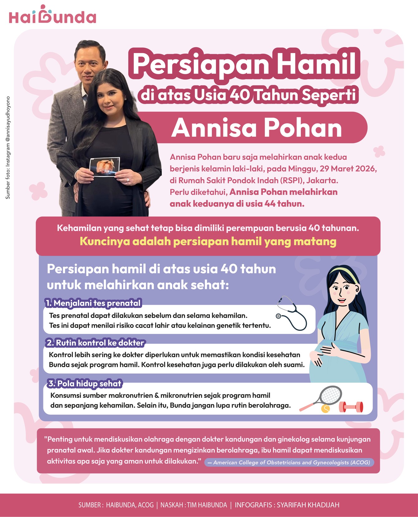 Persiapan Hamil di atas Usia 40 Th&NewLine;Seperti Annisa Pohan