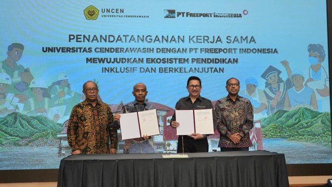 PT Freeport Indonesia bersinergi dengan Universitas Cenderawasihuntuk membangun ekosistem pendidikan yang inklusif dan berkelanjutan di Papua.