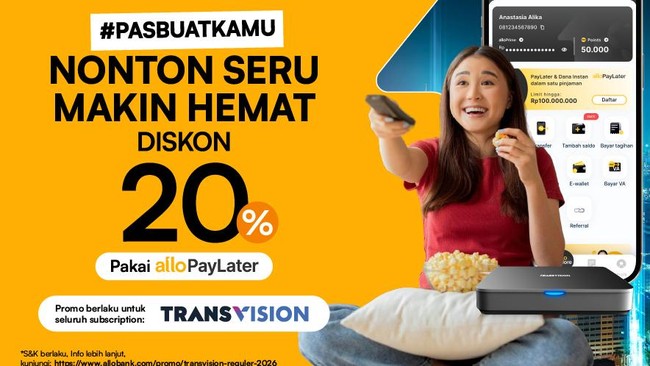 Ingin Nonton TV Berlangganan? Pakai Allo Paylater Diskon 20%